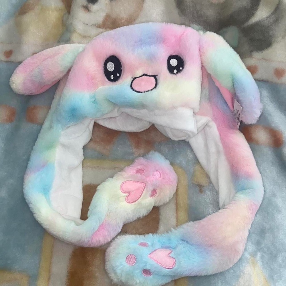 Women’s playful festival y2k bunny ears tie dye head wear rave adjustable ears
